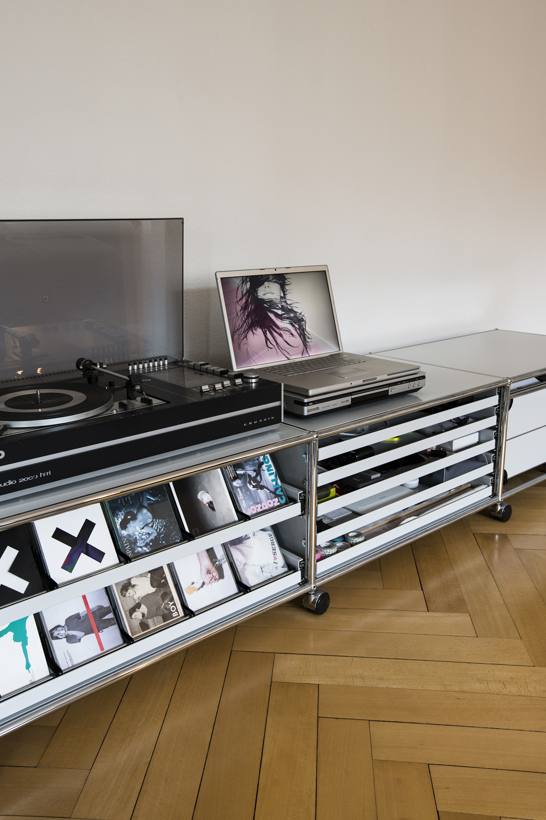 Mesa de almacenamiento de discos de vinilo, soporte para tocadiscos de -  VIRTUAL MUEBLES